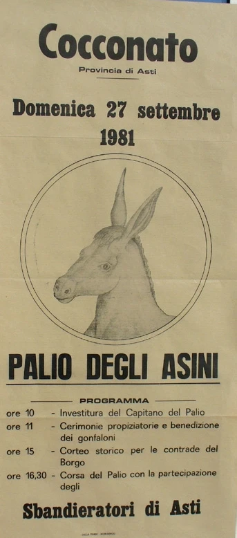 Palio Asini Cocconato locandina Storica